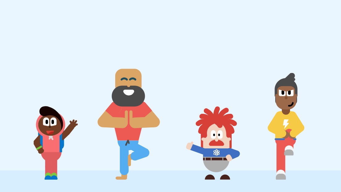 Four Power Pals hero characters