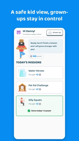 Power Pals screen: the view-only kid mode